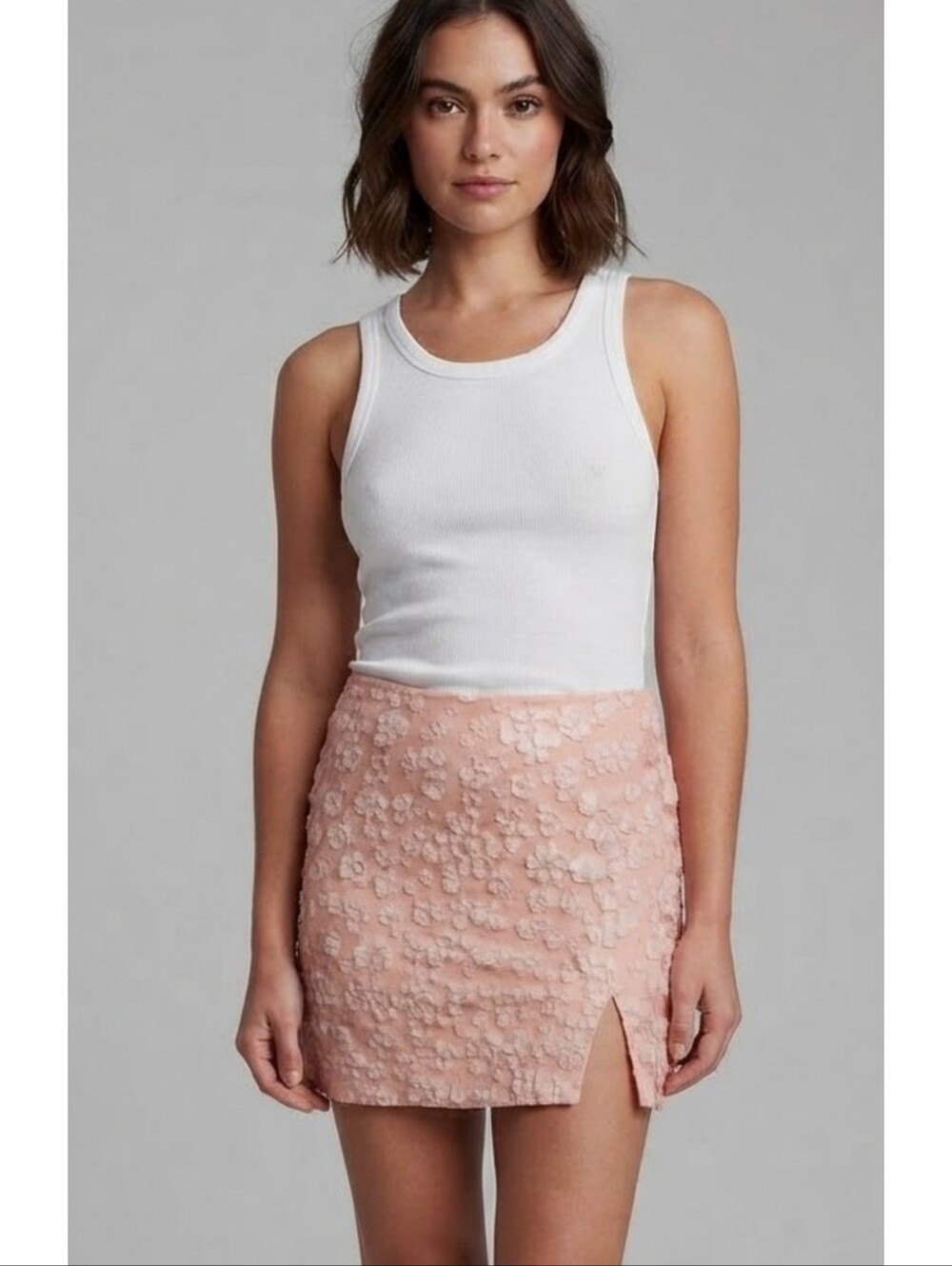 Wild Fable Notch front Floral mini skirt Light Pink Size 6